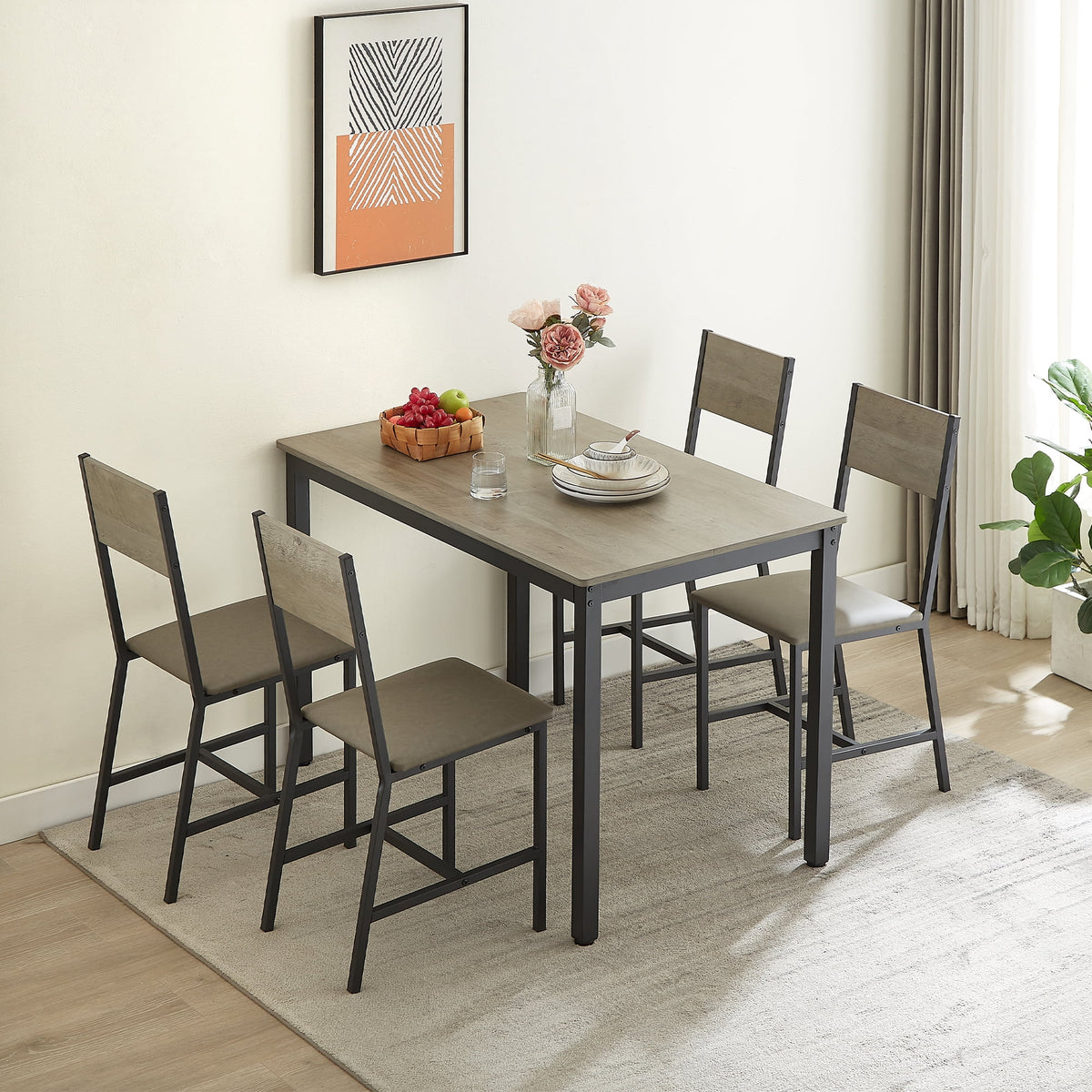 5-Piece Dining Room Table Set with 4 Chairs L110760
