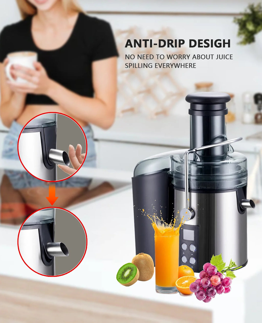 3" Feed Chute Centrifugal Juicer with Stainless Steel Filter I976952