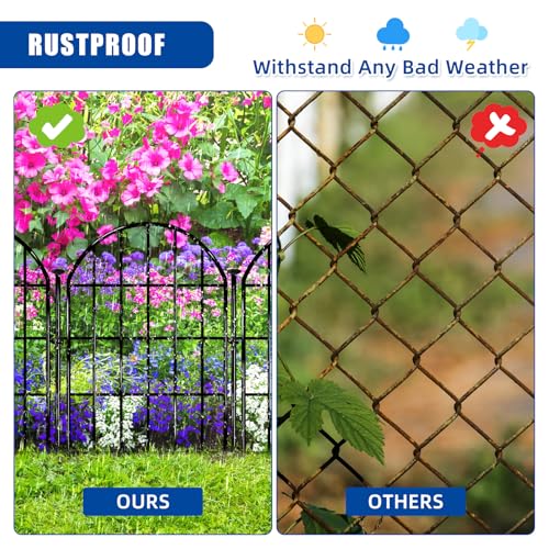 26 Pack 22in X 28ft Arched No Dig Rustproof Metal Garden Fence Y27881