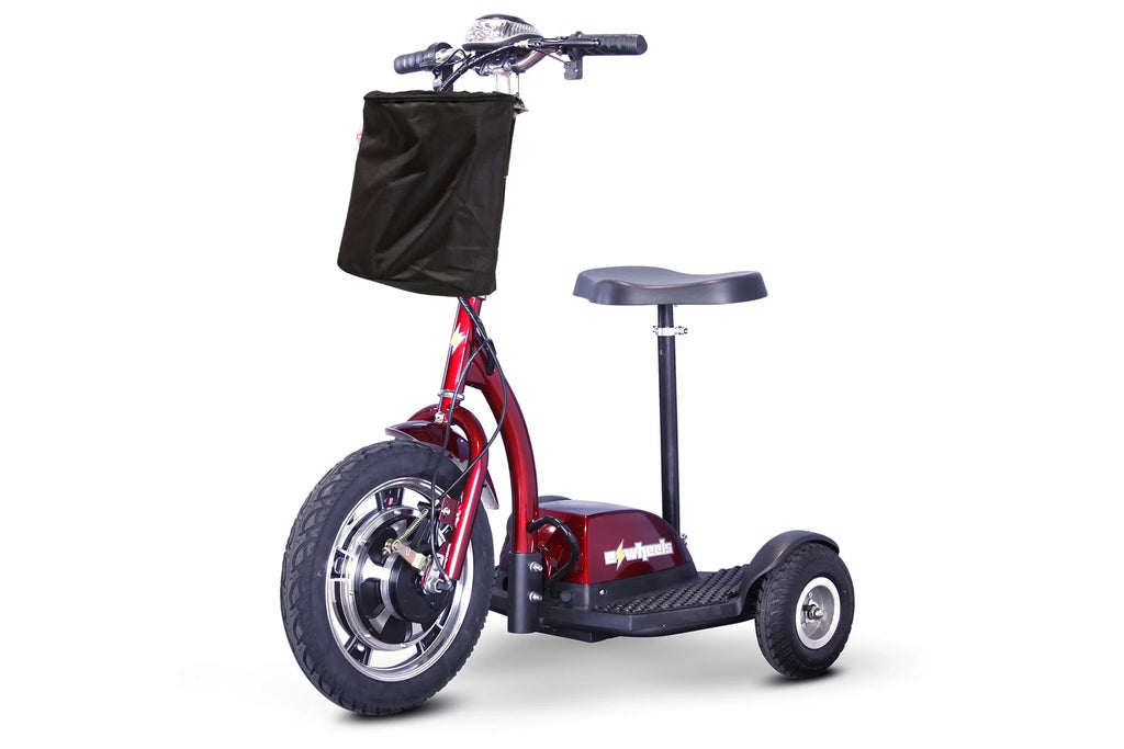 Red Stand/Ride Mobility Scooter with Folding Tiller I219