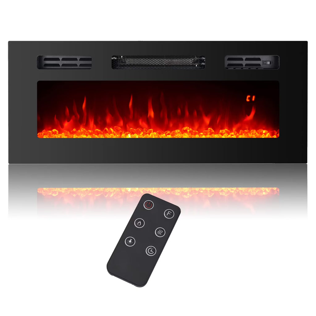 36" Electric Fireplace Insert Stove Heater with Remote Control O6949