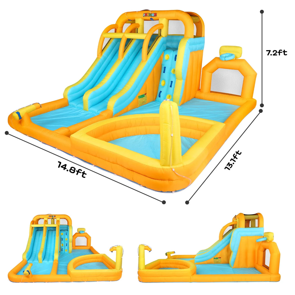 8-in-1 Inflatable Water Slide Park with Splash Pool U4544