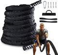 Heavy Battle Rope with Anchor Strap and Wall Mount Bracket Kit, Pack of 2 K622