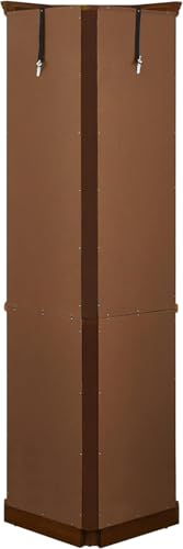 Lighted Corner Curio Cabinet with 4 Adjustable Shelves, Mirrored Back Panel, 4 Tempered Doors, 23.75"×11.75"×70", Cherry A907252
