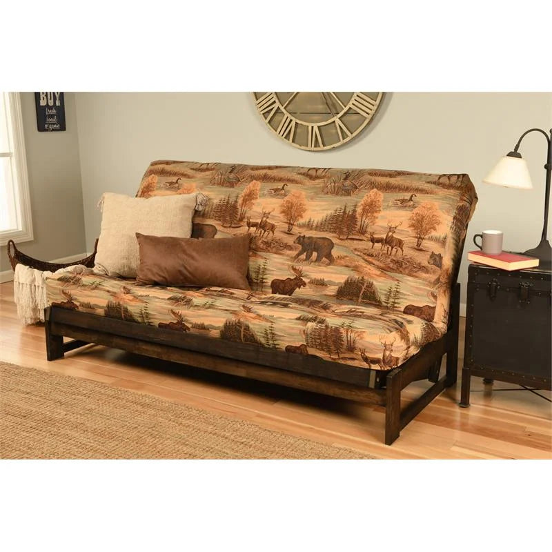 Fabric Full Size Futon Cover in Multi-Color Canadian Print D188