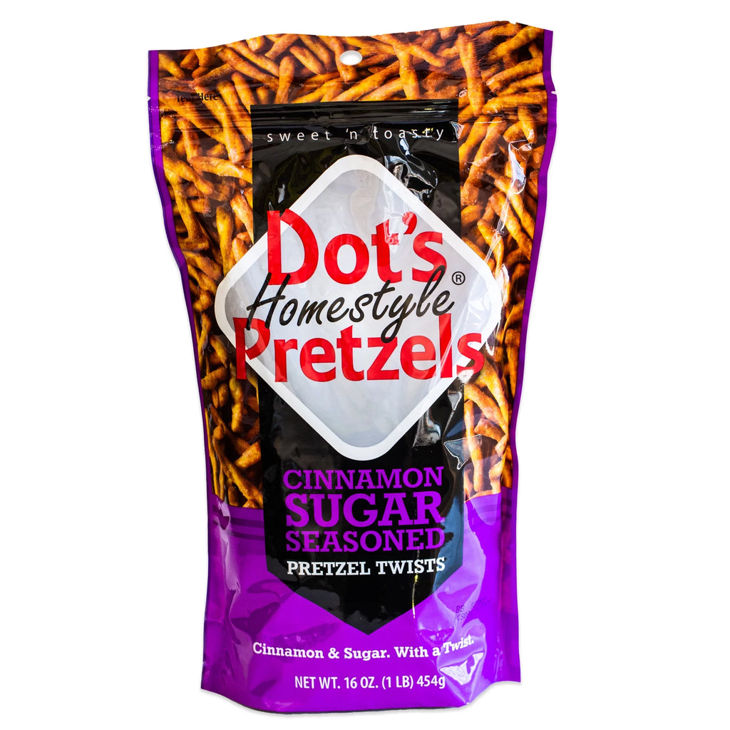 Cinnamon Sugar Pretzel Twists (16oz bag) - Sweet and Salty Butter Kettle Popcorn (5oz bag) - 2 Items Total C54180