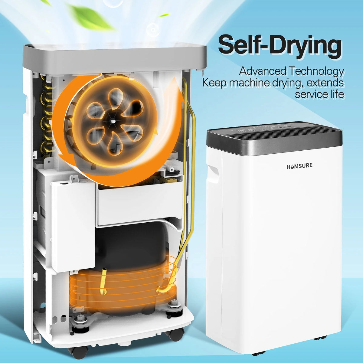 22 Pints Portable Dehumidifier with Drain Hose O349906