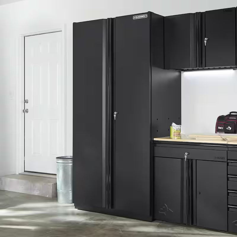 Extra Wide Heavy Duty 20-Gauge Steel Freestanding Garage Cabinet in Black C253