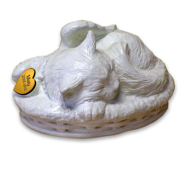 White Pet Cremation Urn M6014