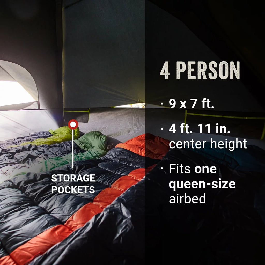 4-Person Dark Room Dome Camping Tent with Screen Room J5862