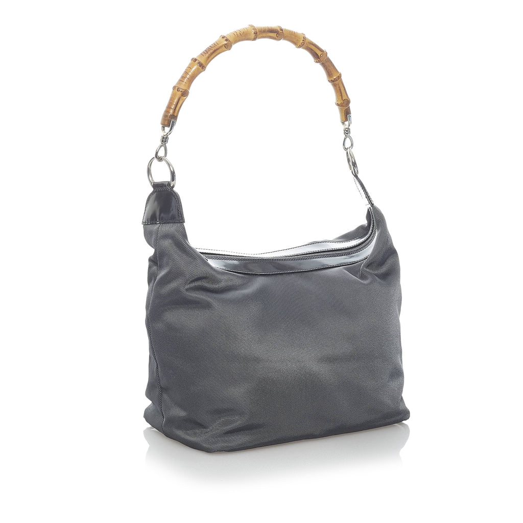 Gray Nylon Shoulder Bag J63004