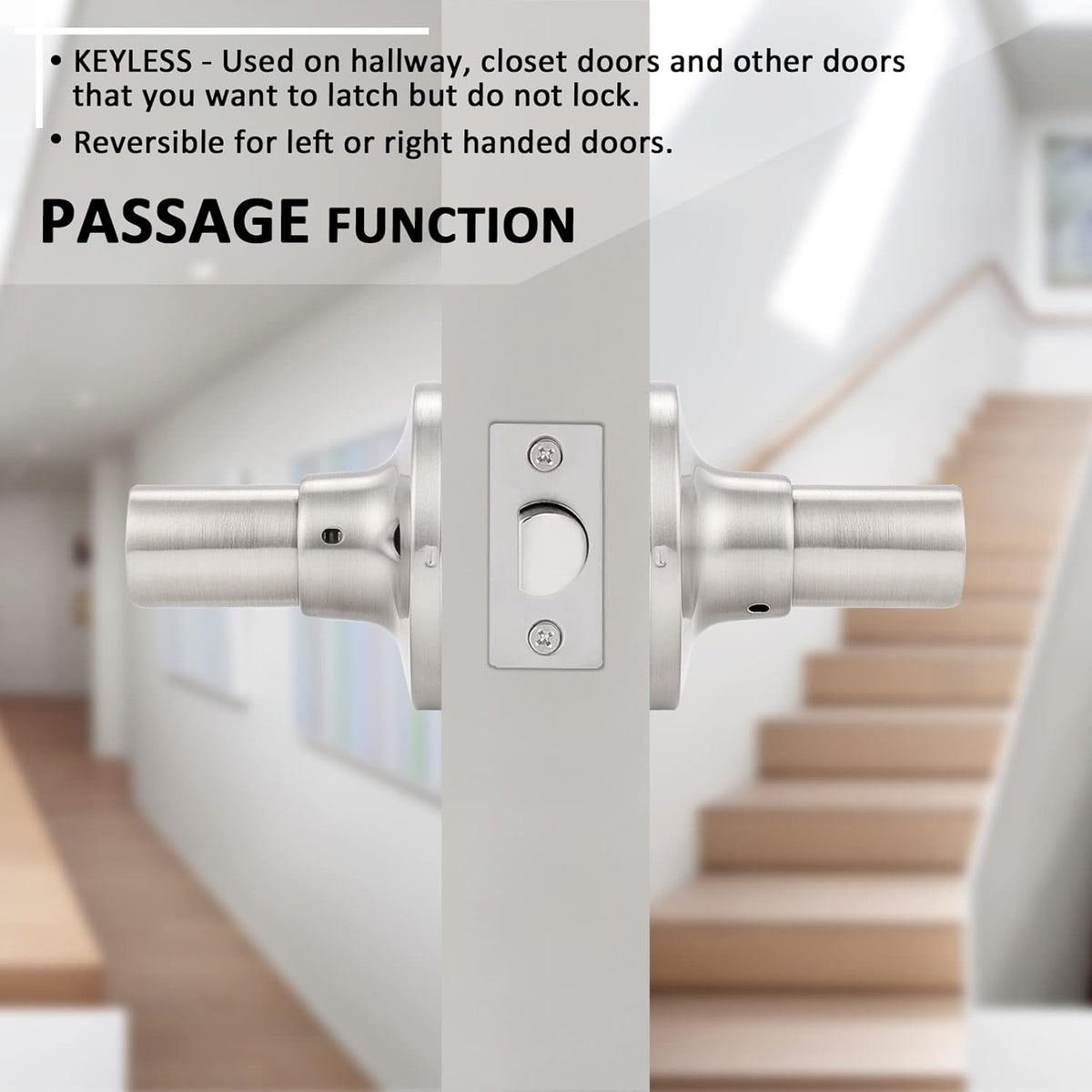5 Pack Brushed Nickel Passage Door Levers Interior Door Handles V9913