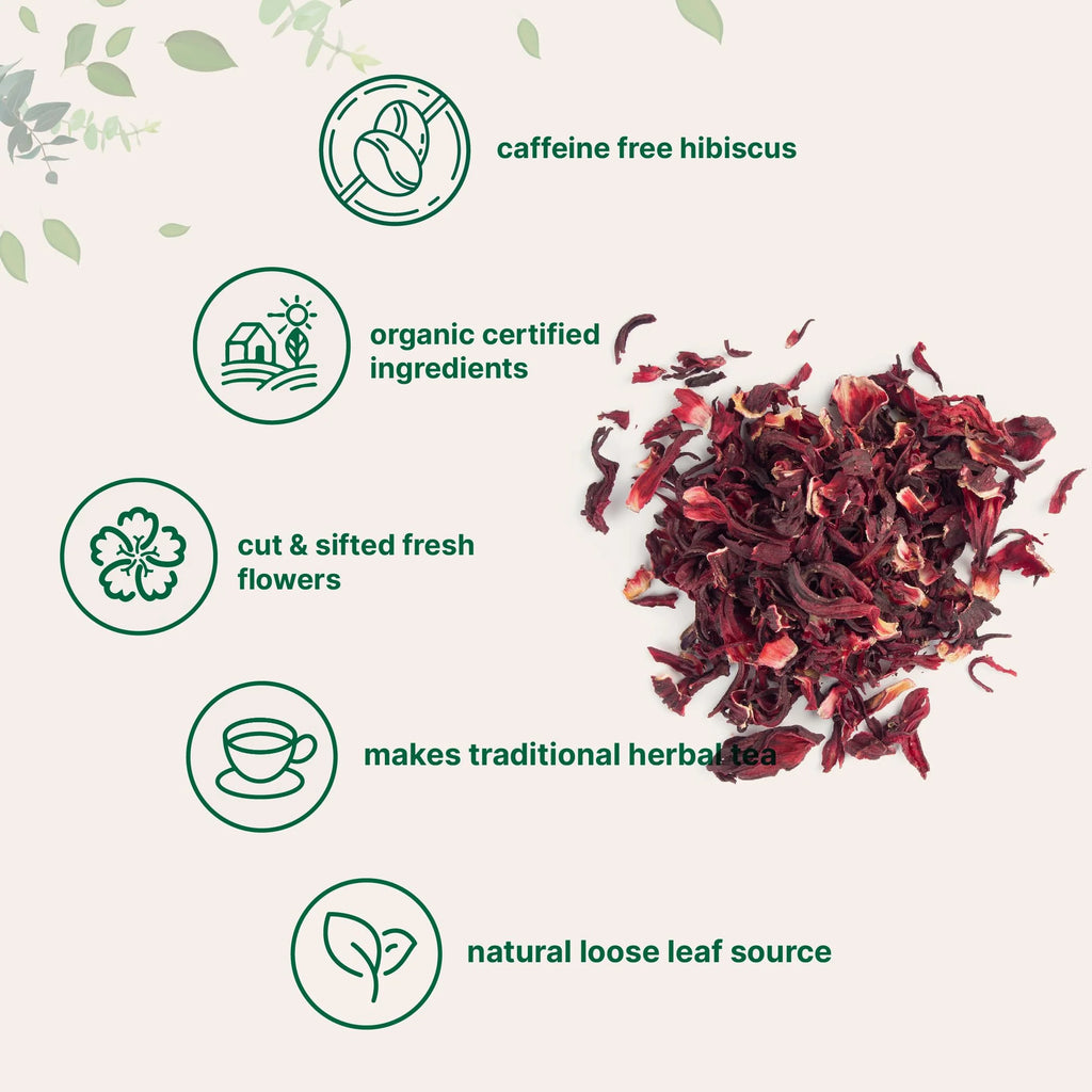 Organic Hibiscus Flowers, 2lbs, Cut & Sifted Dried Leaves S585249