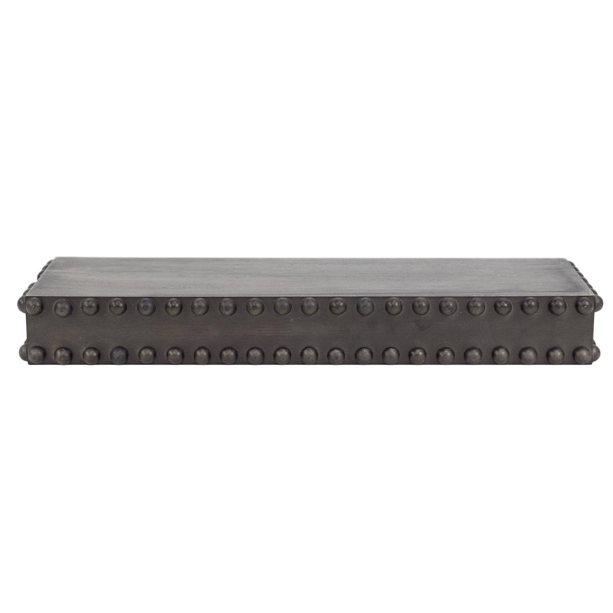 Black Rustic Beaded Wood Floating Wall Shelf C8759