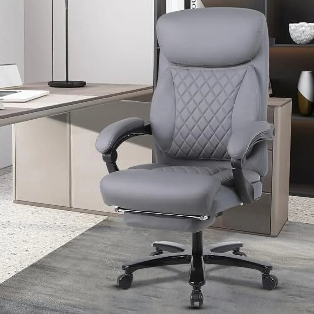 160° Reclining Oversized Ergonomic Office Chair with Footrest C1909