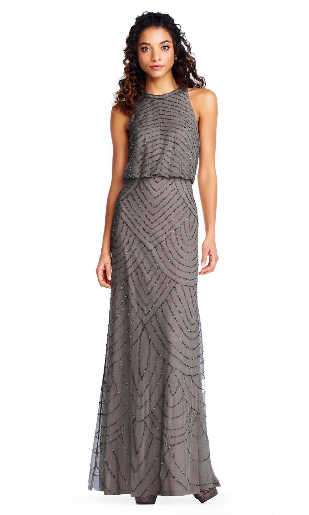 Halter Neck Beaded Gown A15973