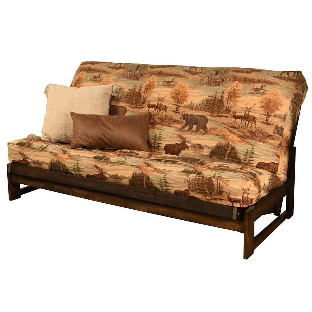 Fabric Full Size Futon Cover in Multi-Color Canadian Print D188
