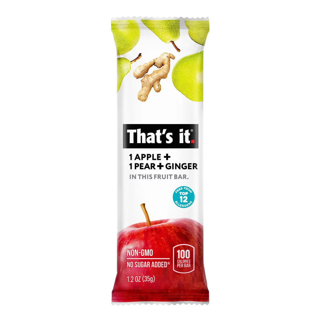 Apple Pear Ginger Fruit Bar 12 Pack A789