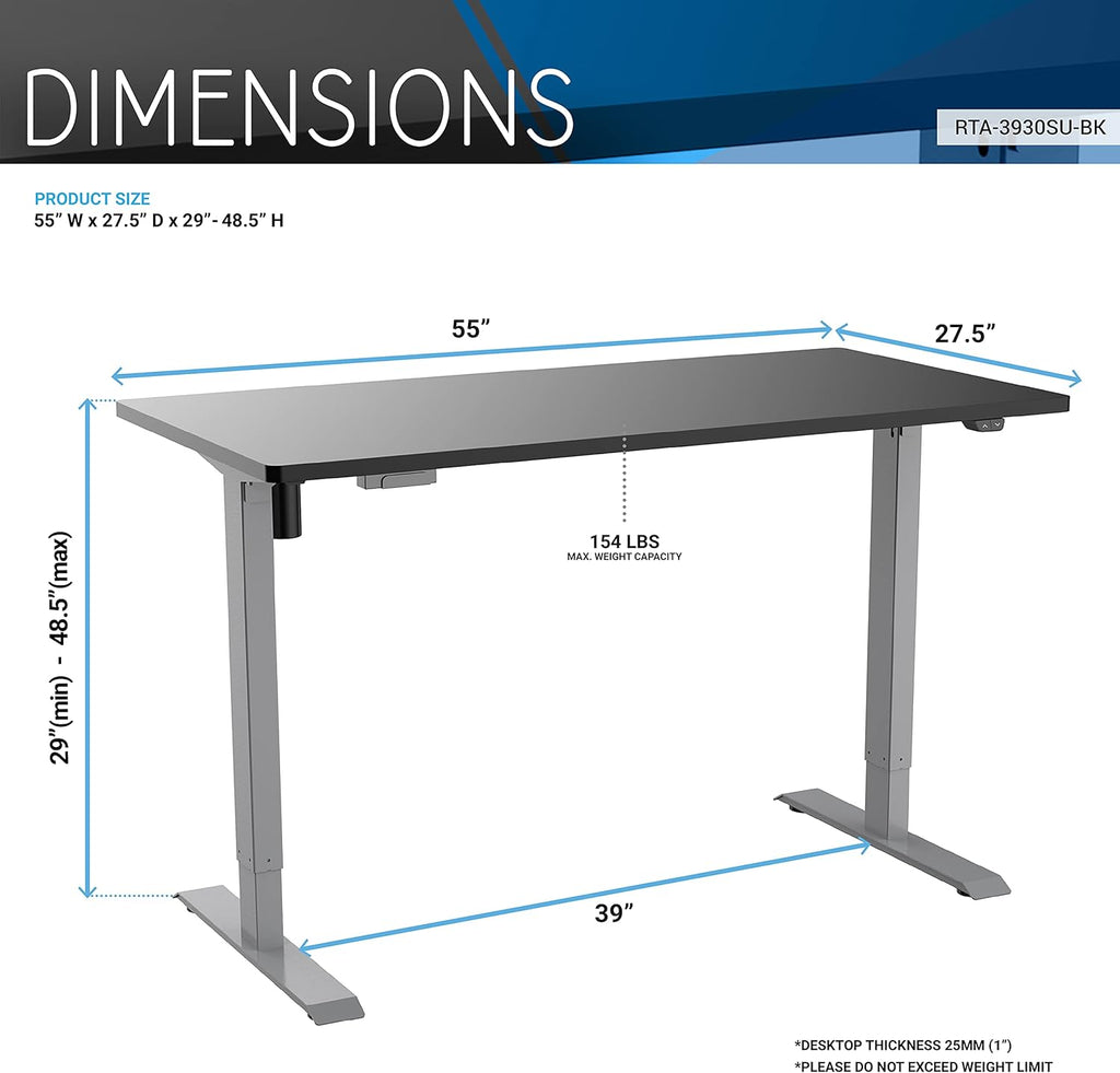 Black Sit to Stand Desk I5775