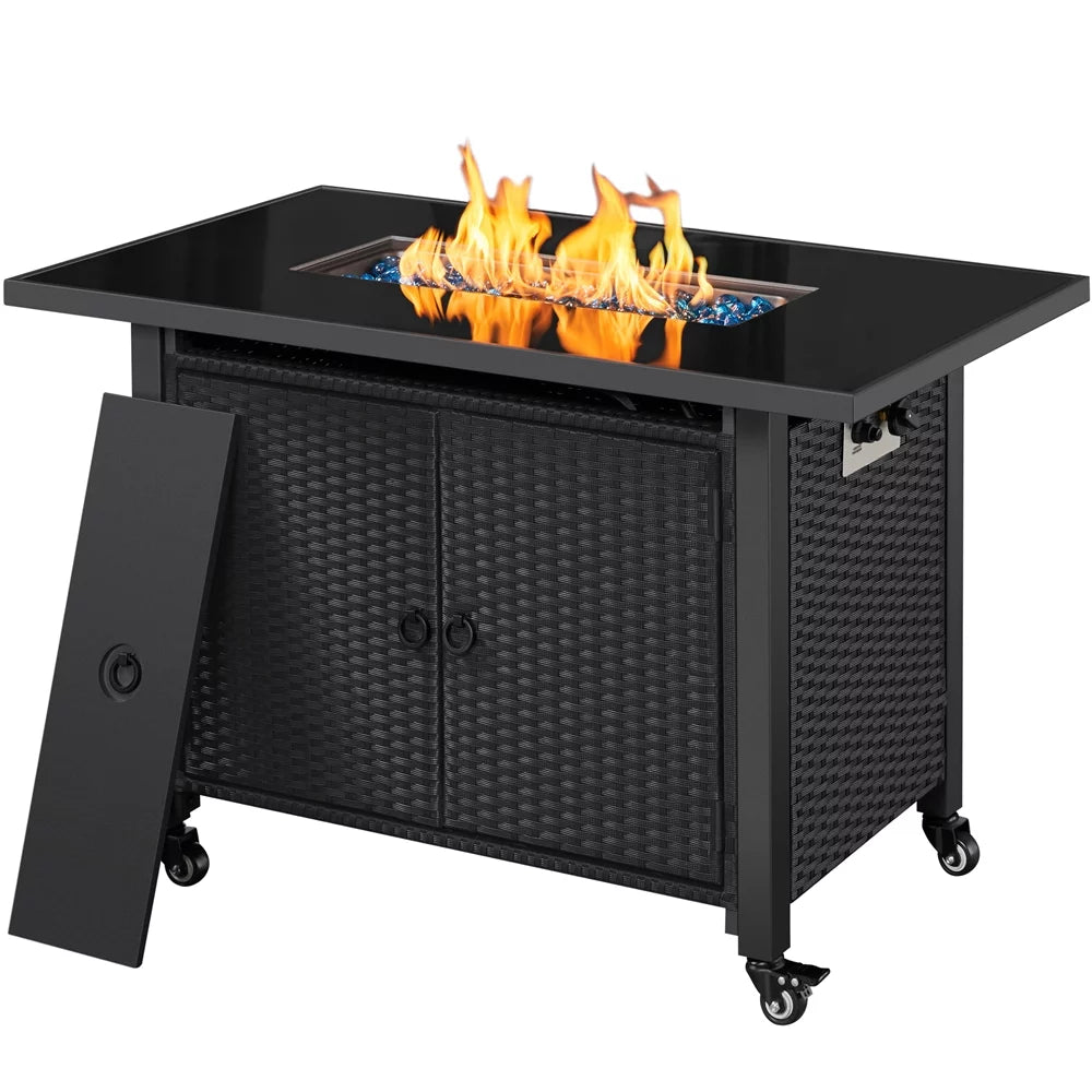 Black Propane Fire Pit Table X6316
