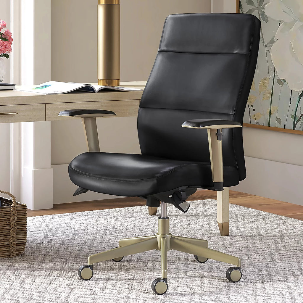 Black Faux Leather Ergonomic Swivel Executive Chair Q3137