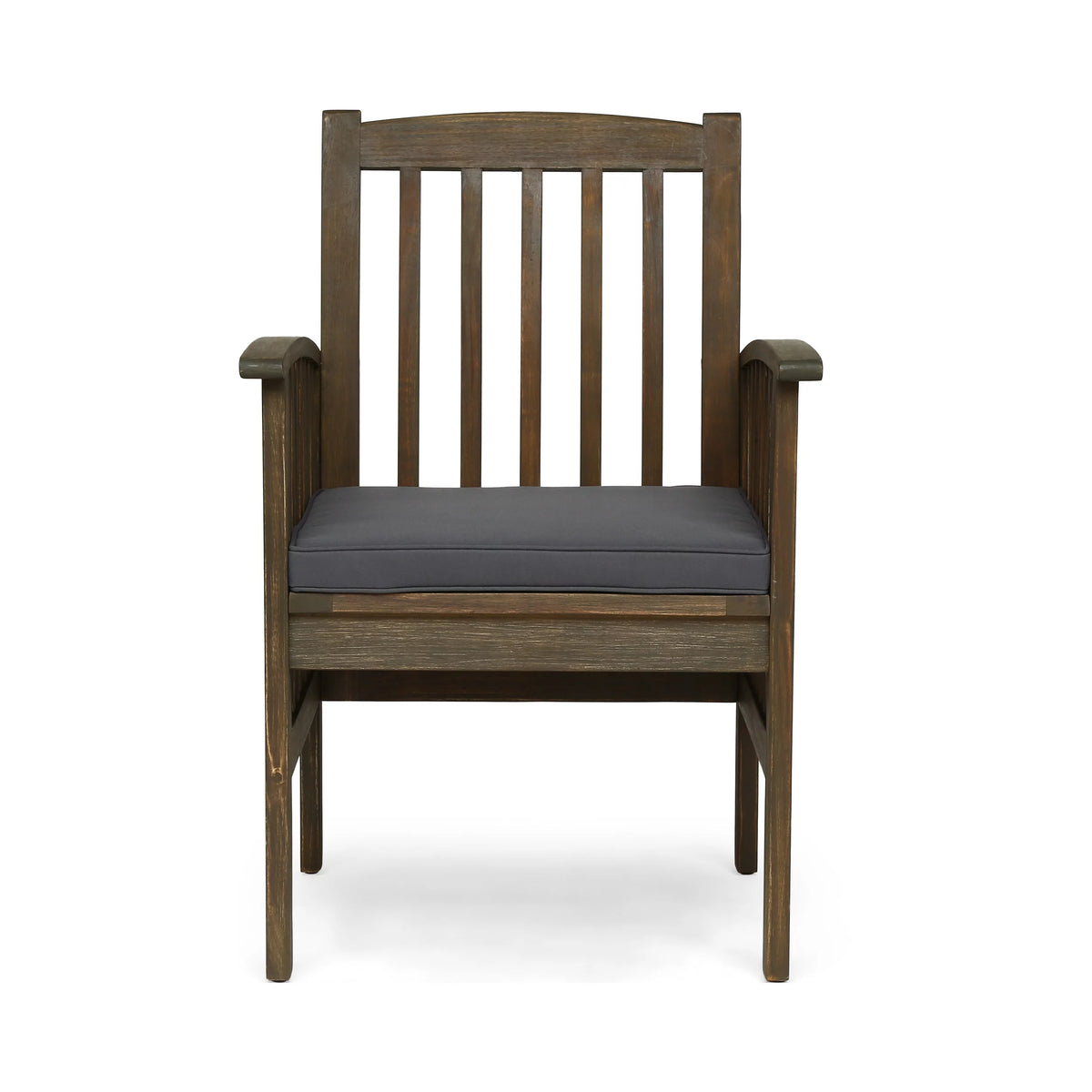 Acacia Wood Outdoor Dining Chairs with Cushion, Set of 2 Q551337