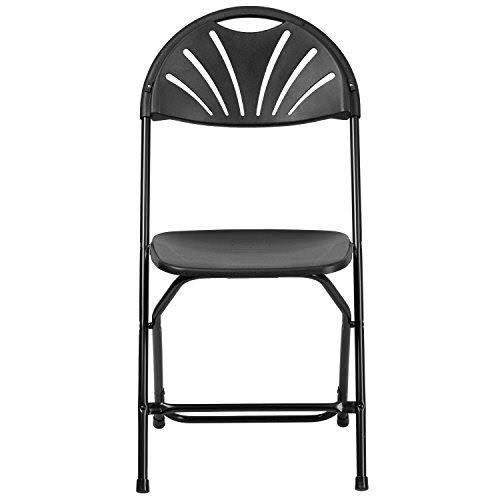 Black Plastic Fan Back Folding Chair M693