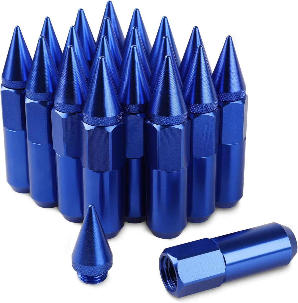 20PCS 60MM Spikes Lug Nuts Steel Extended Tuner Nuts M12X1.5 Gold Pack of 2 J21355