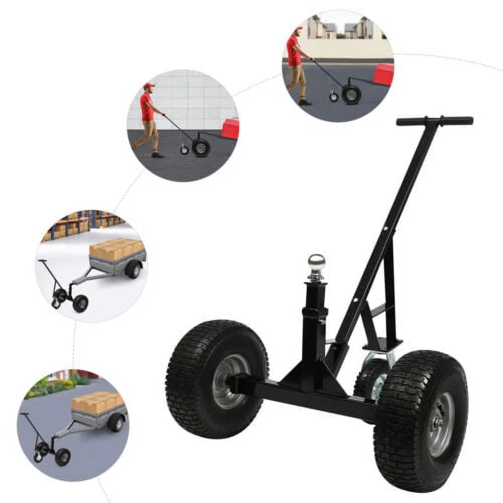 Adjustable Trailer Dolly Mover 800lbs Manual with 3 Casters P100