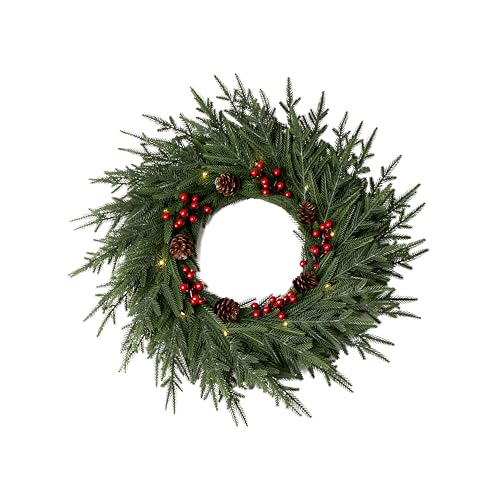 24" Artificial Christmas Wreath with LED Lights A348392