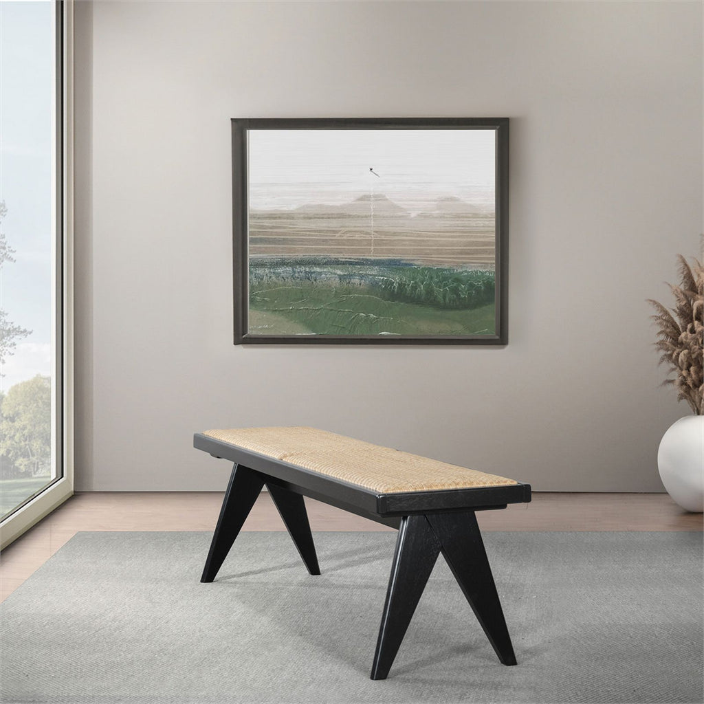Camel Natural Rattan Dining Bench G78384
