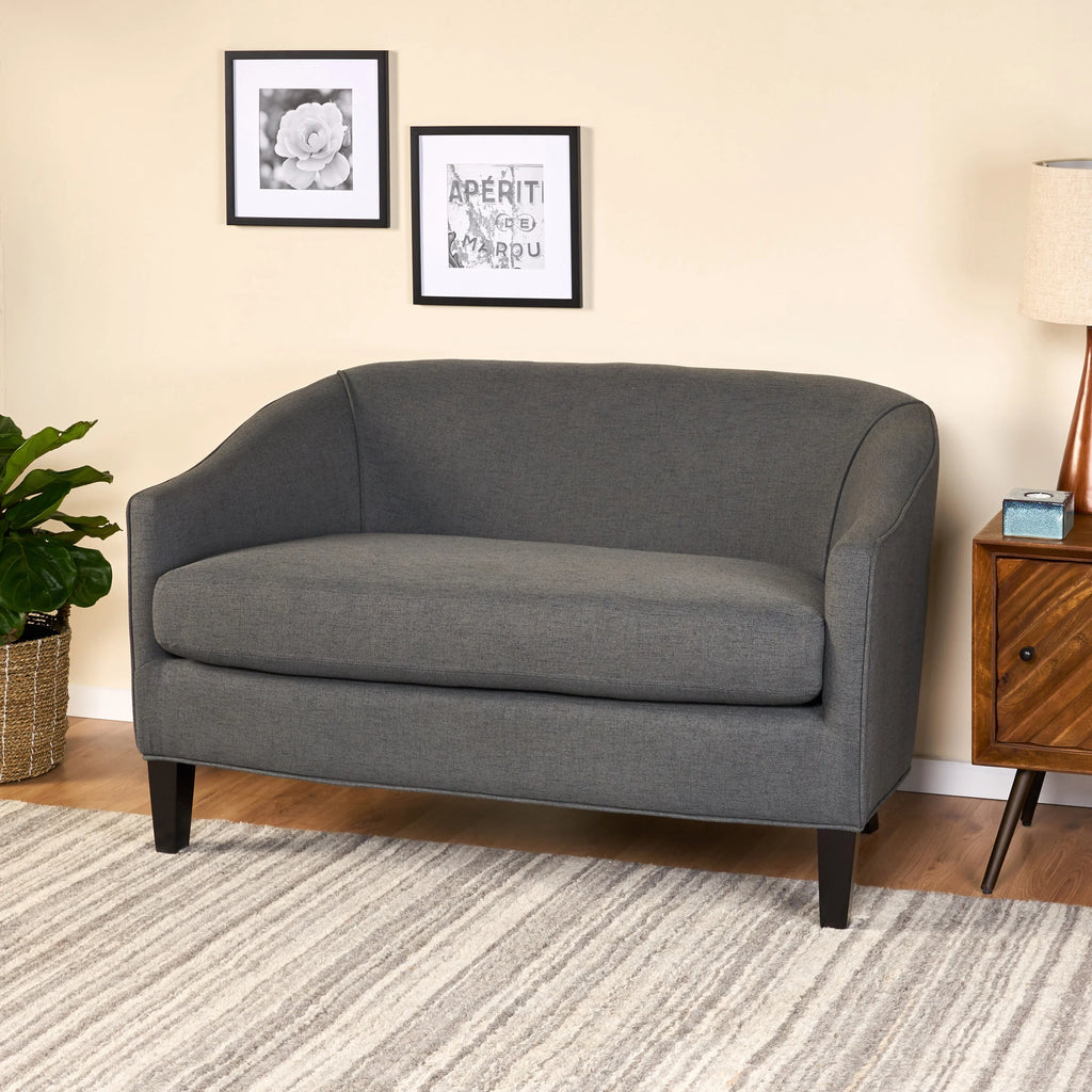 Dark Grey Fabric Loveseat A806