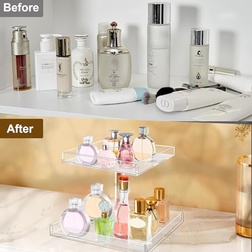 Perfume Organizer Display Tray Acrylic Large Vanity Trays Makeup Storage Holder S44140