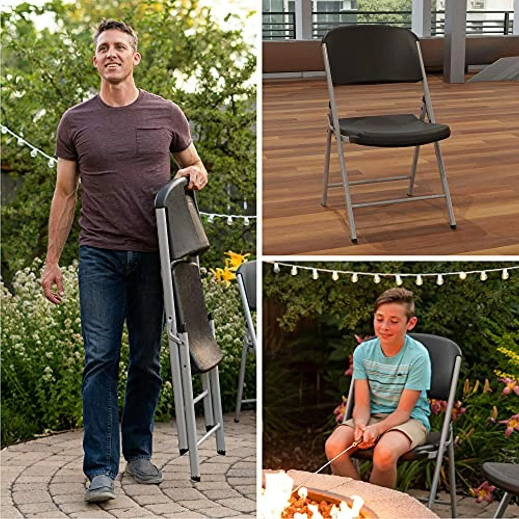 Folding Chairs 4 Pack Plastic Stackable N94022