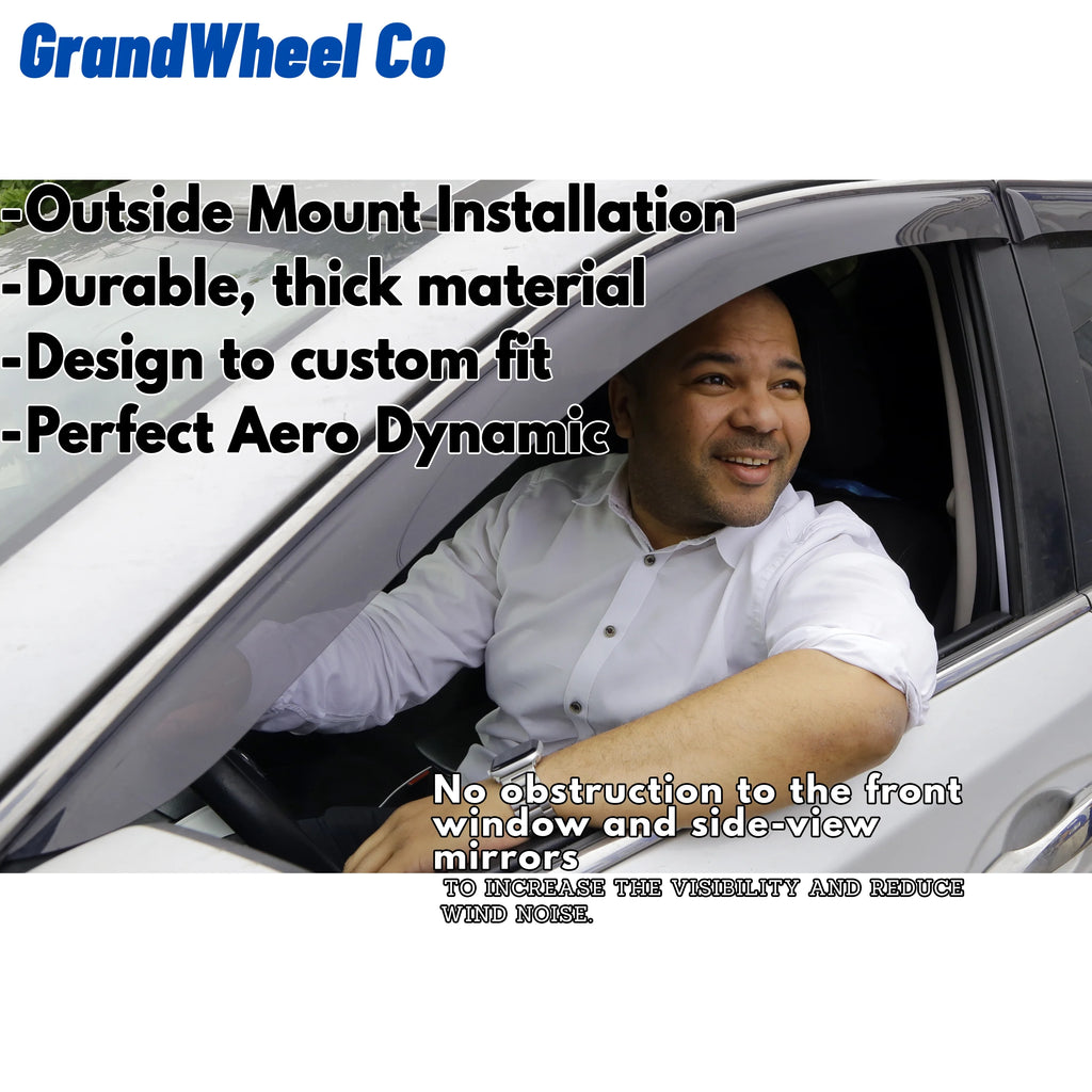 Smoke Tinted Tape-On Side Window Vent Visor Deflectors Rain Guards 6pcs C4669