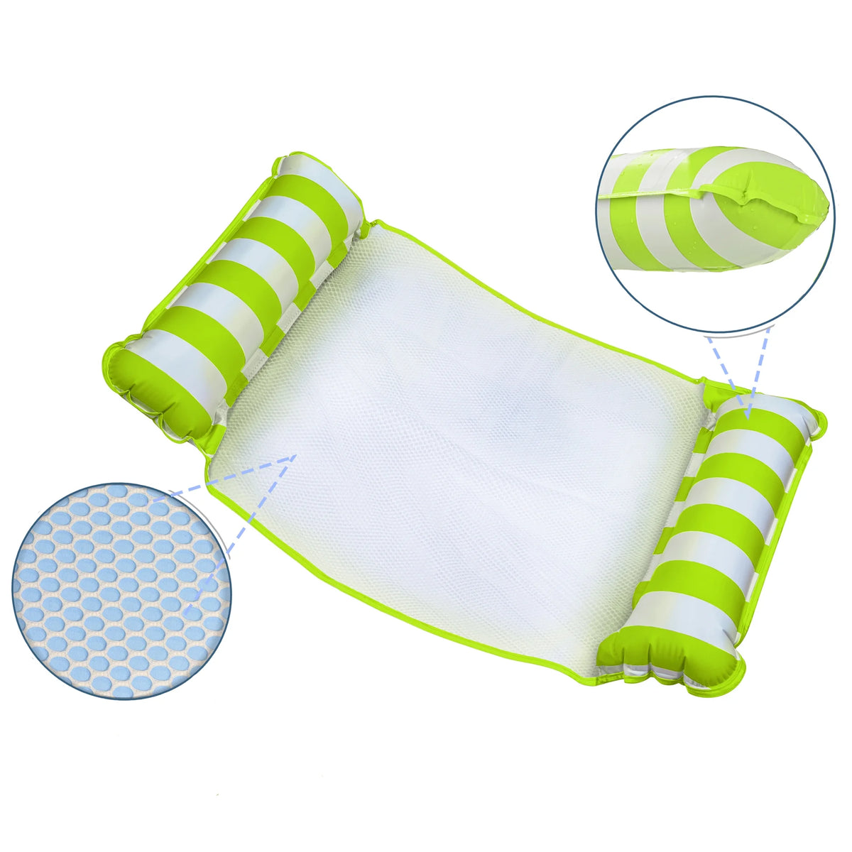 Green 4 Pack Inflatable Pool Hammock Lounger K685532