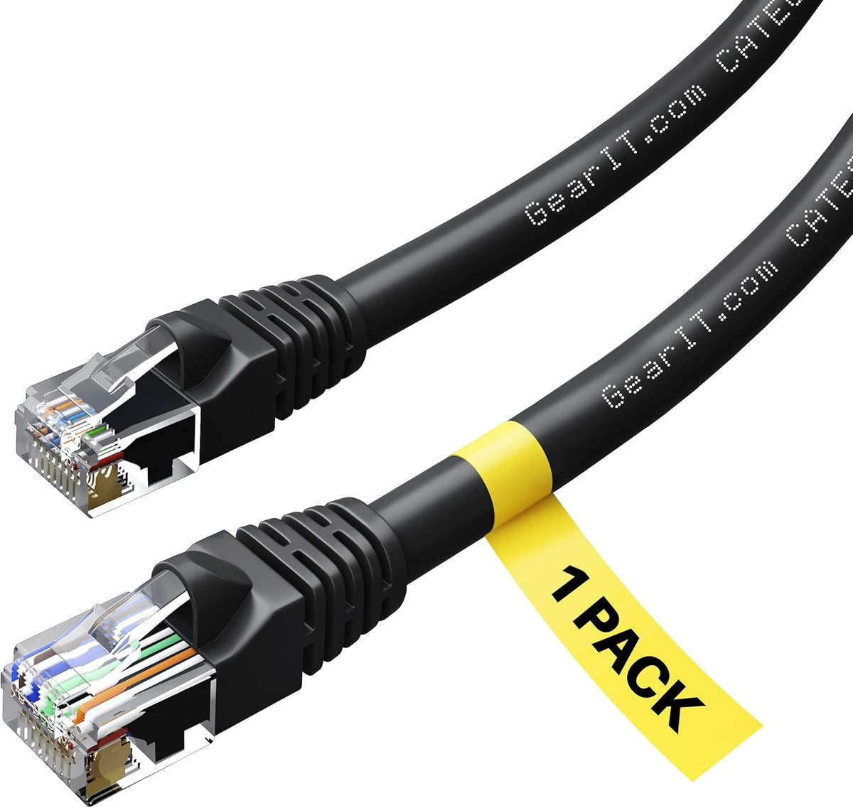 10 Pack Cat 6 Ethernet Cable 25 Feet Black Q202064