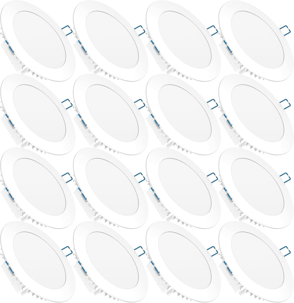 16 Pack 4 Inch Ultra Thin LED Recessed Ceiling Lights, 4000K Cool White, 10W, 650 LM, Dimmable O680