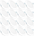 16 Pack 4 Inch Ultra Thin LED Recessed Ceiling Lights, 4000K Cool White, 10W, 650 LM, Dimmable O680