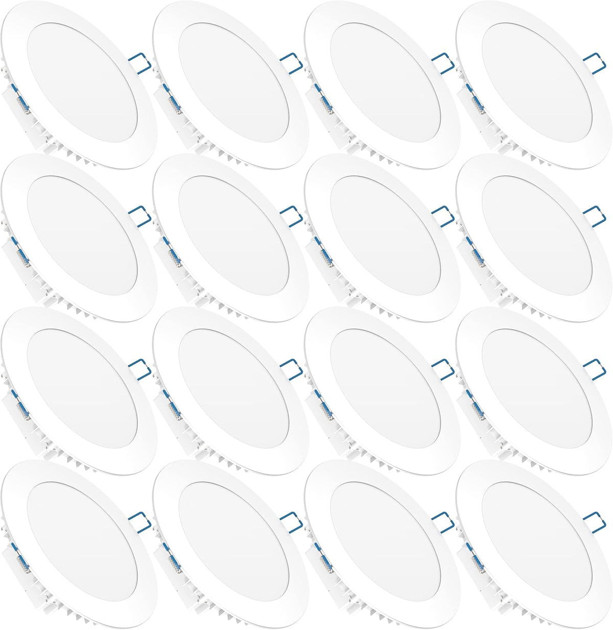 16 Pack 4 Inch Ultra Thin LED Recessed Ceiling Lights, 4000K Cool White, 10W, 650 LM, Dimmable O680