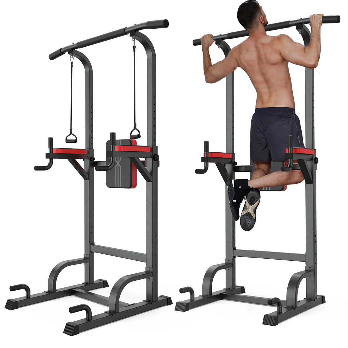 Power Tower Dip Station Pull up Bar 480lbs J256