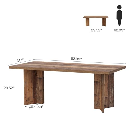 63-inch Dark Brown Wood Executive Desk I838