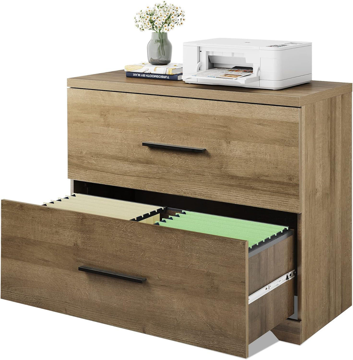 Gray Oak 2 Drawer Wood Lateral File Cabinet L6510