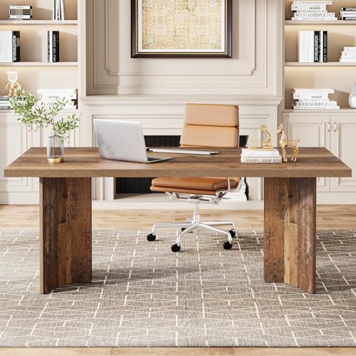 63-inch Dark Brown Wood Executive Desk I838