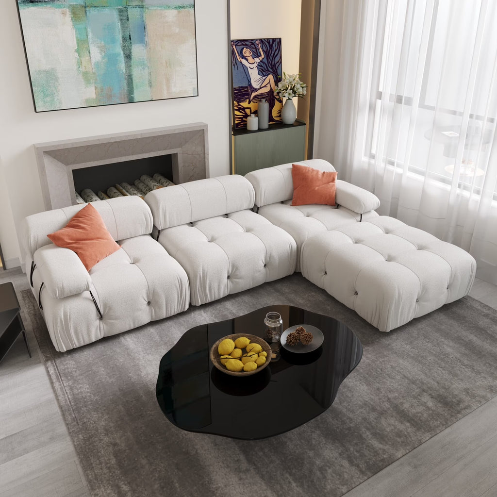 Beige Teddy Sectional Sofa X780