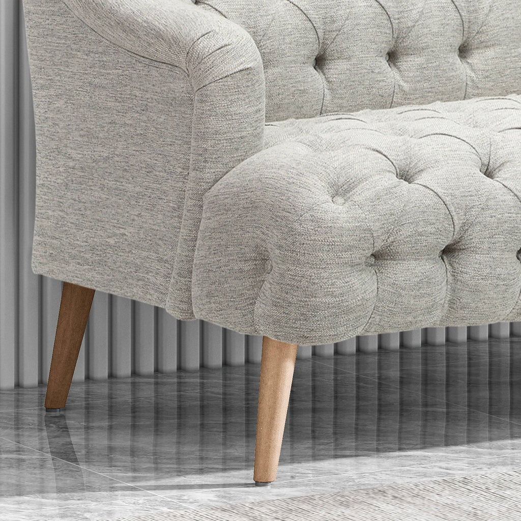 Light Blue Fabric 3 Seater Sofa N55093