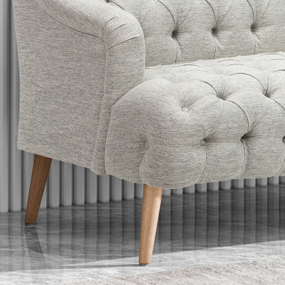 Light Blue Fabric 3 Seater Sofa N55093