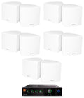 70v Amplifier and 10 White Cube Speakers Z649566