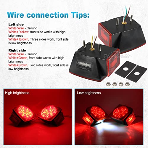 12V Submersible Red White LED Trailer Light Q40335