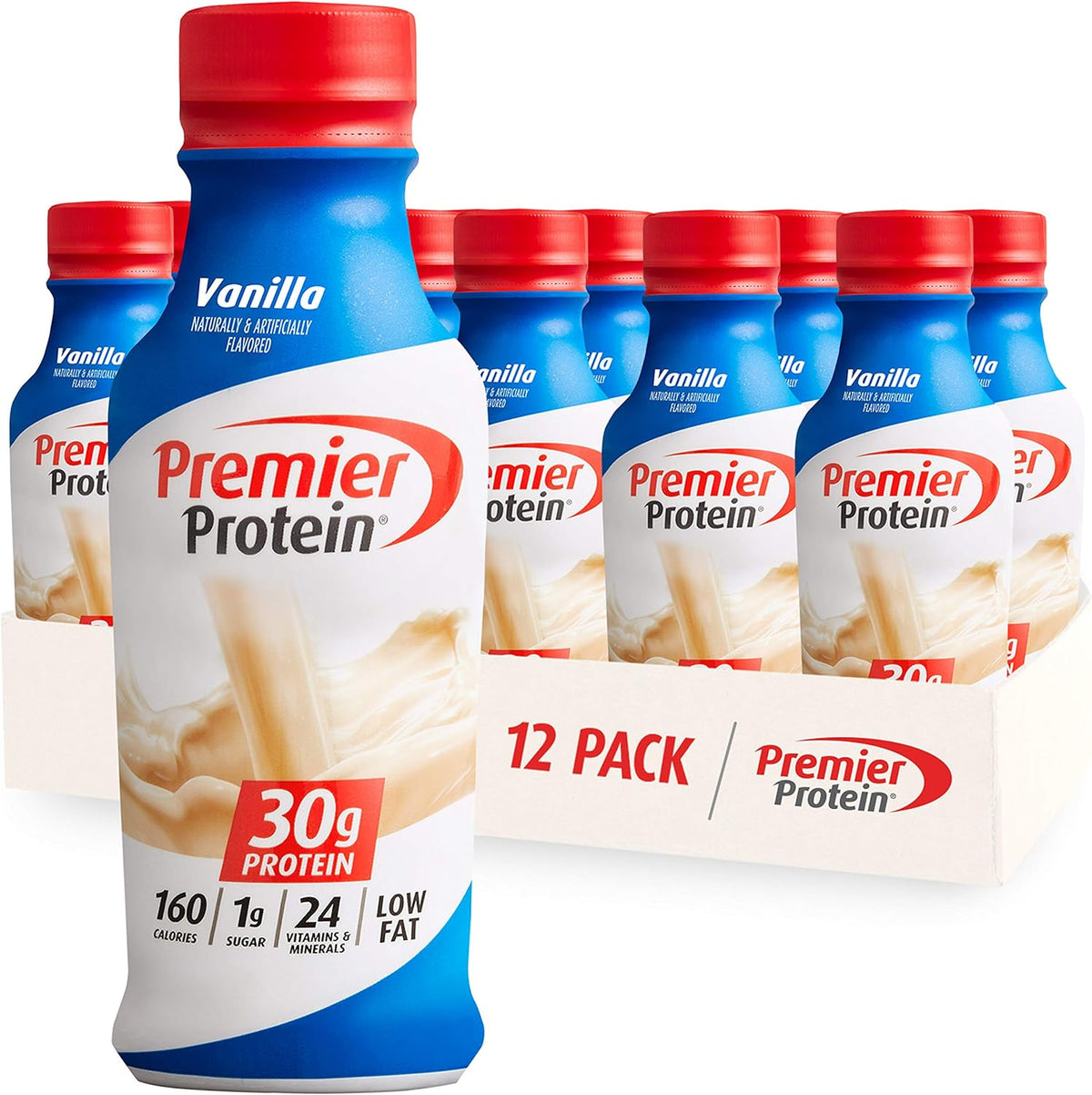 Vanilla Protein Shake 30g Protein 1g Sugar 14 fl oz 12 Pack C9371